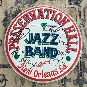🎶 Autographed. Preservation Hall Jazz Band Sign/Drum head.